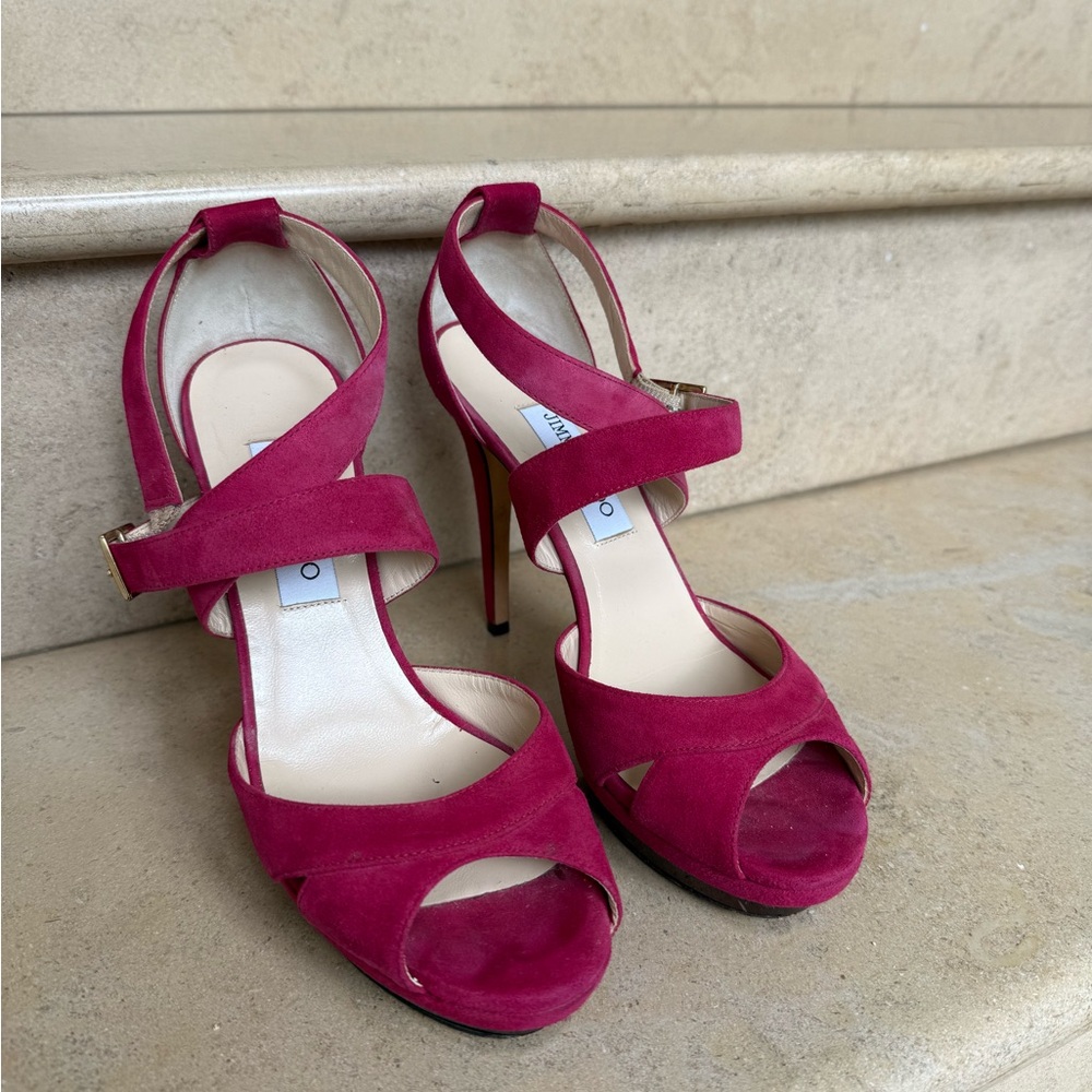 Jimmy Choo Magenta Strappy Heels